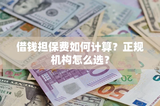 济南借钱担保费如何计算？正规机构怎么选？